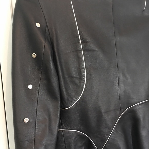 asymmetrical  black lambskin jacket XS - Picture 8 of 11